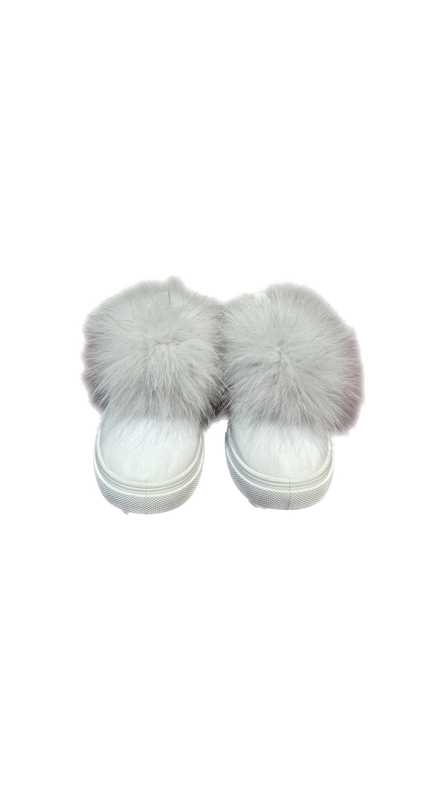 fox fur sneaker patches in off white