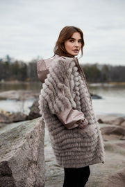 Gemmi reversible women's fox fur coat in an contemporary, oversized design