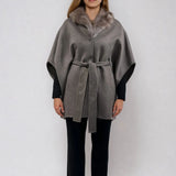 CASHMERE-WOOL CAPE WITH SABLE COLLAR