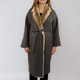 CASHMERE-WOOL COAT WITH MINK FUR TRIM