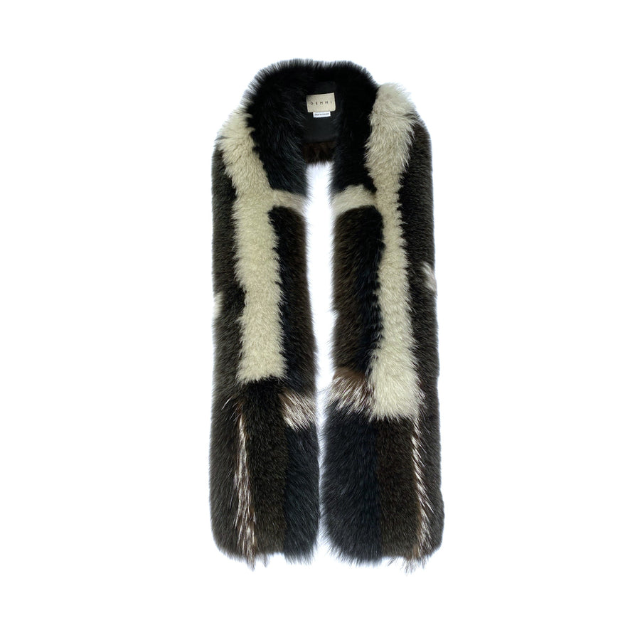 MULTI-COLOURED FUR SCARF