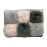FOX FUR CLUTCH, BLOCK COLORS
