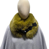 A contemporary large fox fur collar with a plastic clip 