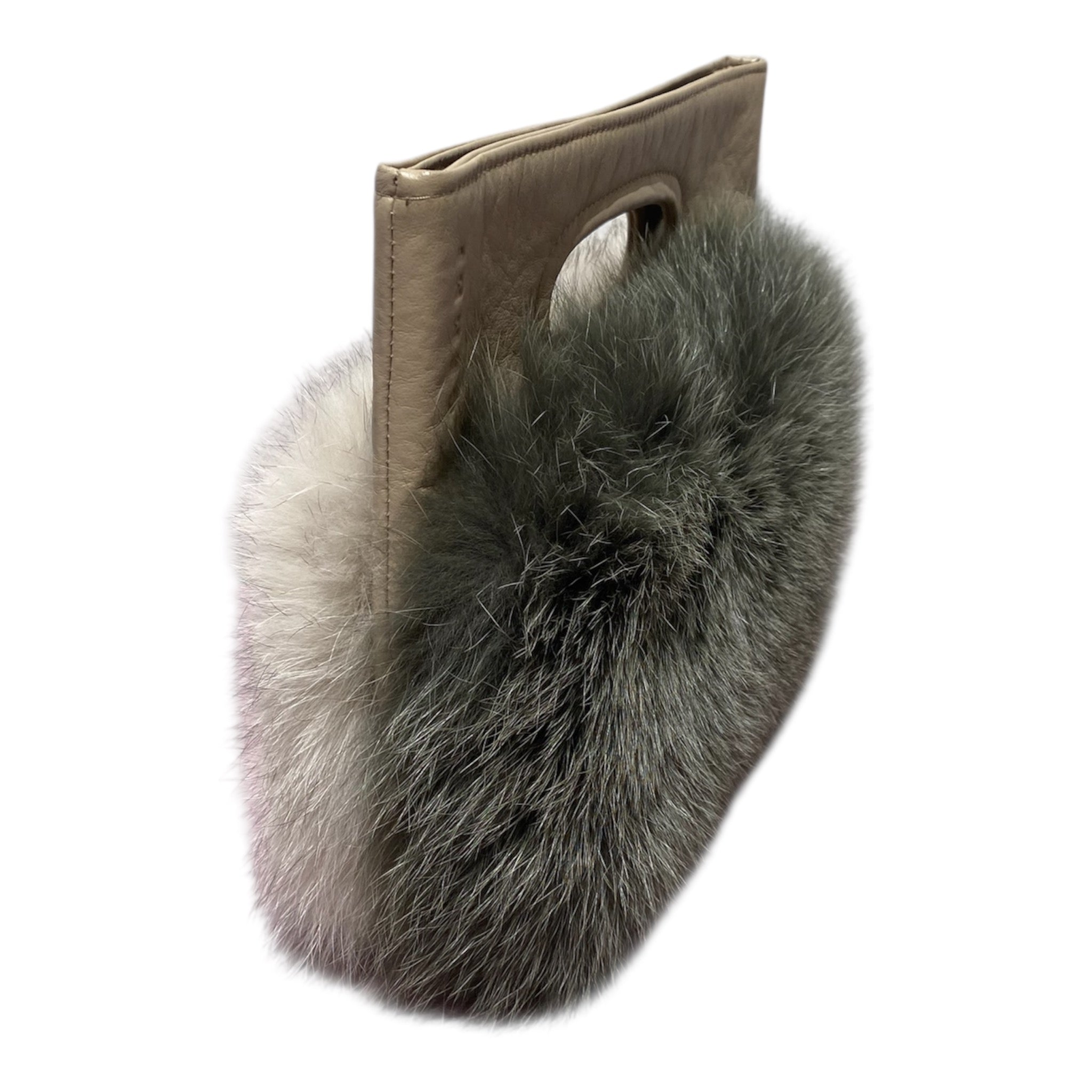 HANDBAG WITH FOX FUR AND LEATHER