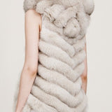 REVERSIBLE FUR VEST WITH HOOD