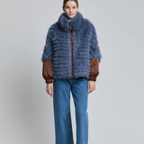 REVERSIBLE FUR SKI JACKET WITH HOOD