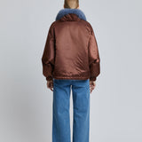 REVERSIBLE FUR SKI JACKET WITH HOOD