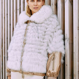 REVERSIBLE FUR SKI JACKET WITH HOOD