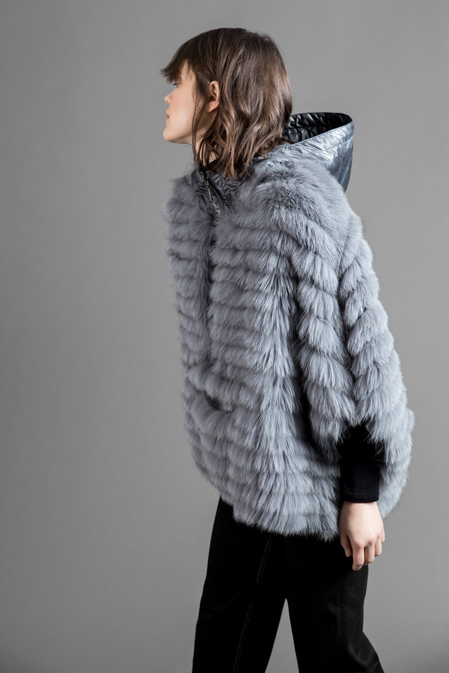 REVERSIBLE FUR PONCHO