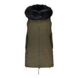 REVERSIBLE SLEEVELESS PARKA WITH FOX FUR