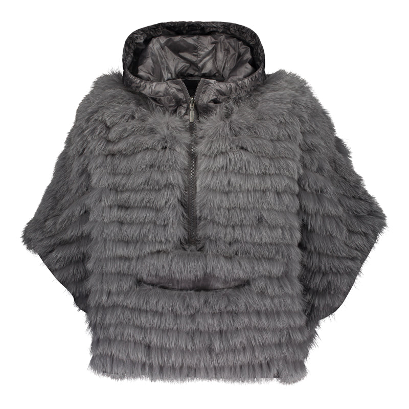 REVERSIBLE FUR PONCHO