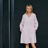 LINEN A-LINED TUNIC DRESS