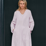 LINEN A-LINED TUNIC DRESS