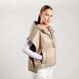 CROPPED LIGHT PADDED VEST WITH HOOD