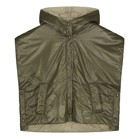 CROPPED LIGHT PADDED VEST WITH HOOD