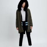 MEN'S LONG PARKA WITH FOX FUR LINING AND FINNRACCOON