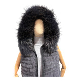 REVERSIBLE SLEEVELESS PARKA WITH FOX FUR