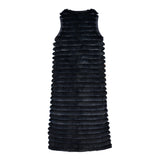 REVERSIBLE FUR VEST WITH COLOUR BLOCK POCKETS