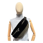 A latge size cross-body bag made from mink fur, sourced from regulated Finnish mink farms 