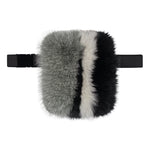 a fox fur belt bag or hip bag in three colors