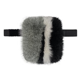 a fox fur belt bag or hip bag in three colors