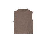 MERINO WOOL BOX VEST, DRAPED NECK