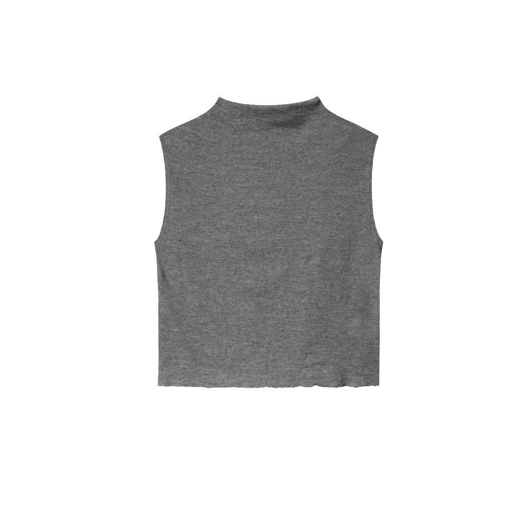 MERINO WOOL BOX VEST, DRAPED NECK