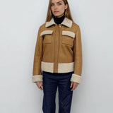 SHEARLING JACKET, CAMEL COLOR
