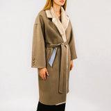 CASHMERE-WOOL COAT WITH MINK FUR TRIM