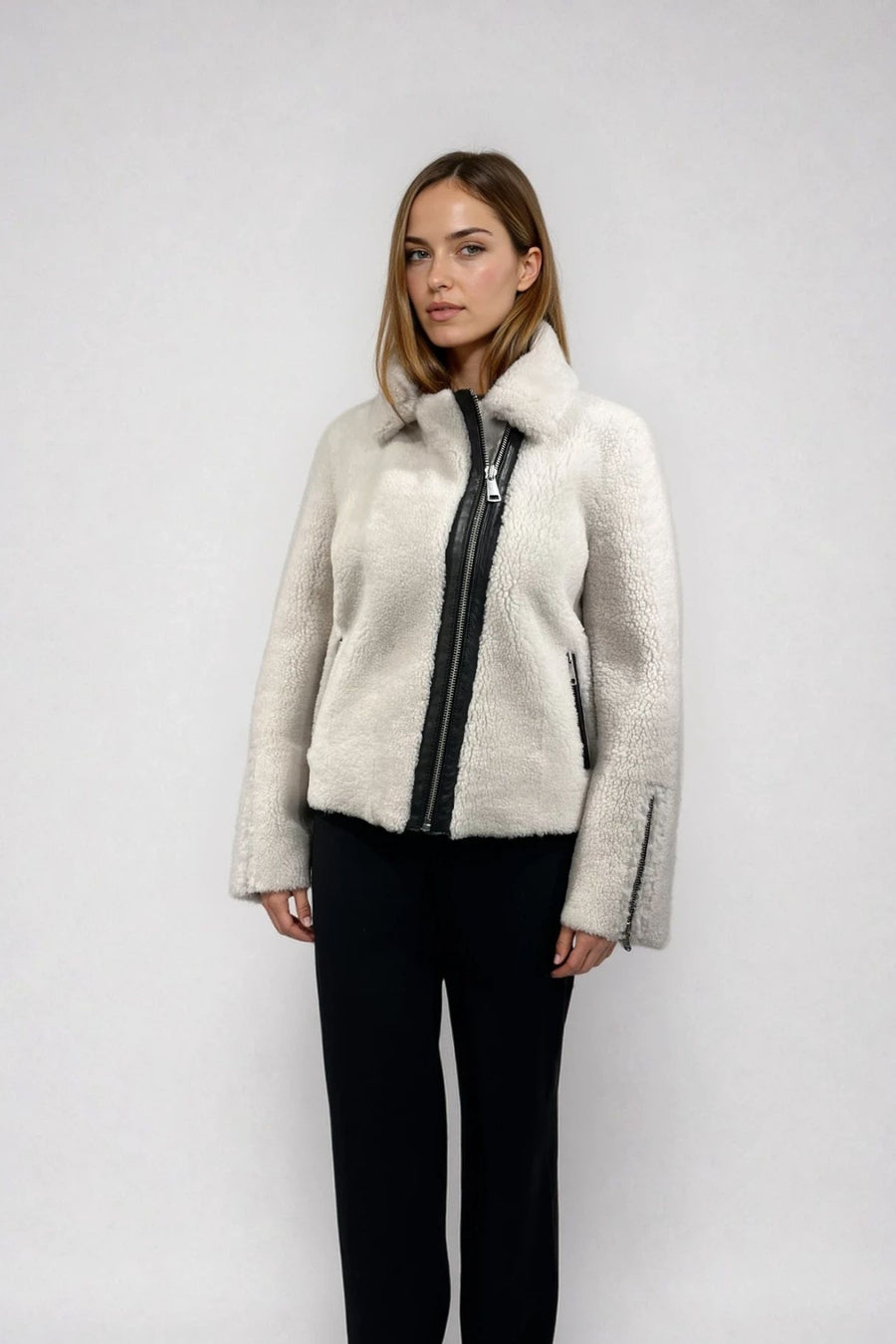SHEARLING JACKET, CROPPED MODEL
