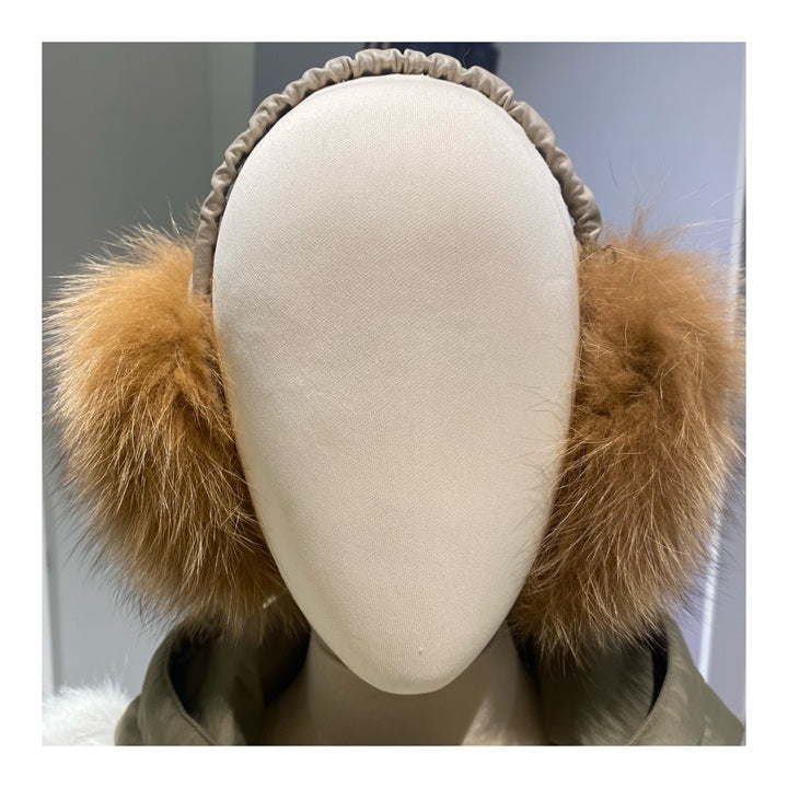 adjustable fox fur earmuffs made from Saga quality fox fur from FInland 