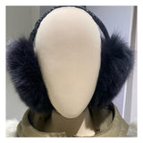 Black fox fur earmuffs 