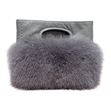 HANDBAG WITH FOX FUR AND LEATHER