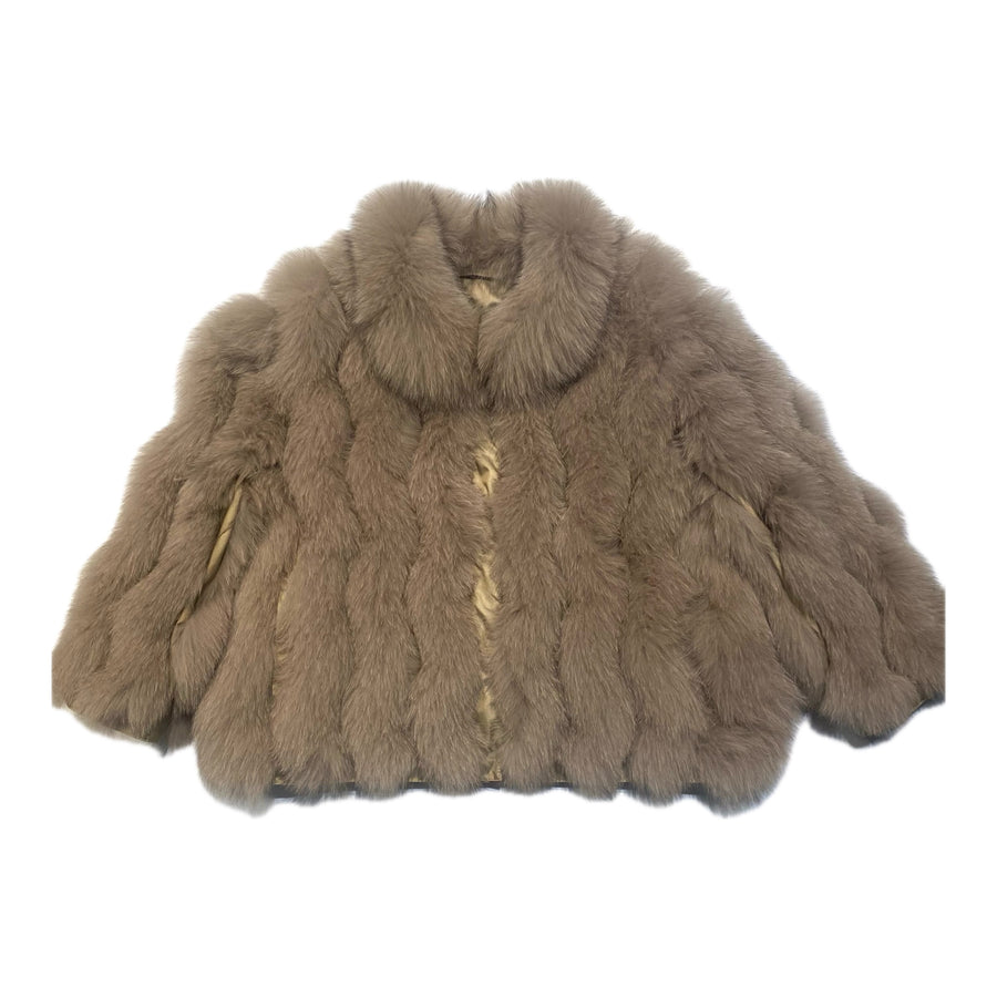 REVERSIBLE FUR JACKET WITH CROPPED SLEEVES