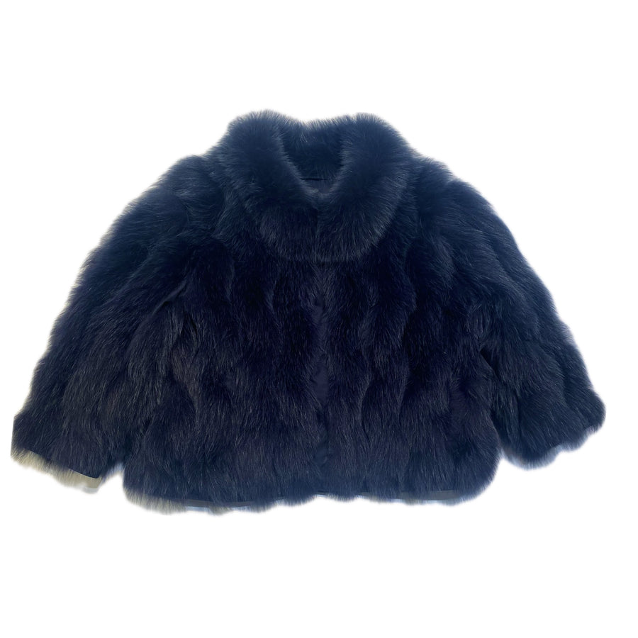 REVERSIBLE FUR JACKET WITH CROPPED SLEEVES