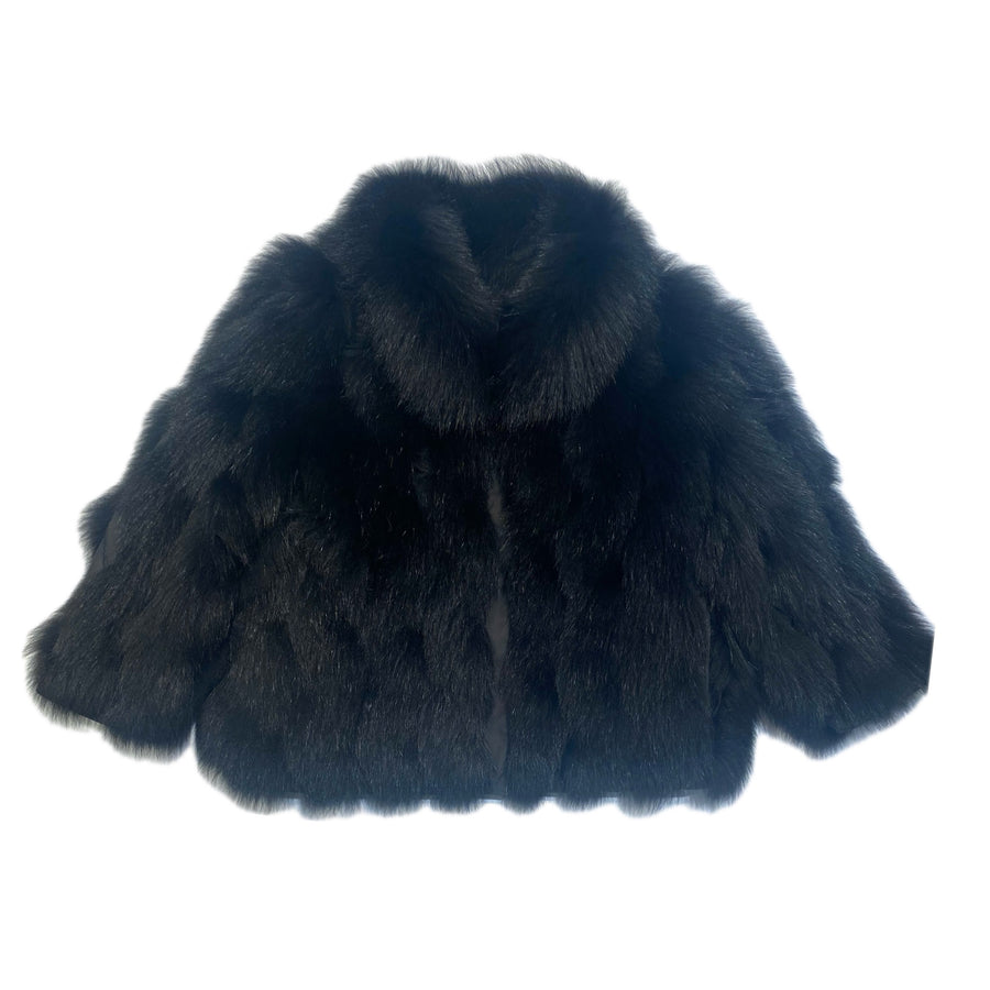 REVERSIBLE FUR JACKET WITH CROPPED SLEEVES