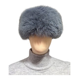 a fur hat made in pillbox style from real fox fur skins sourced through Saga Furs 
