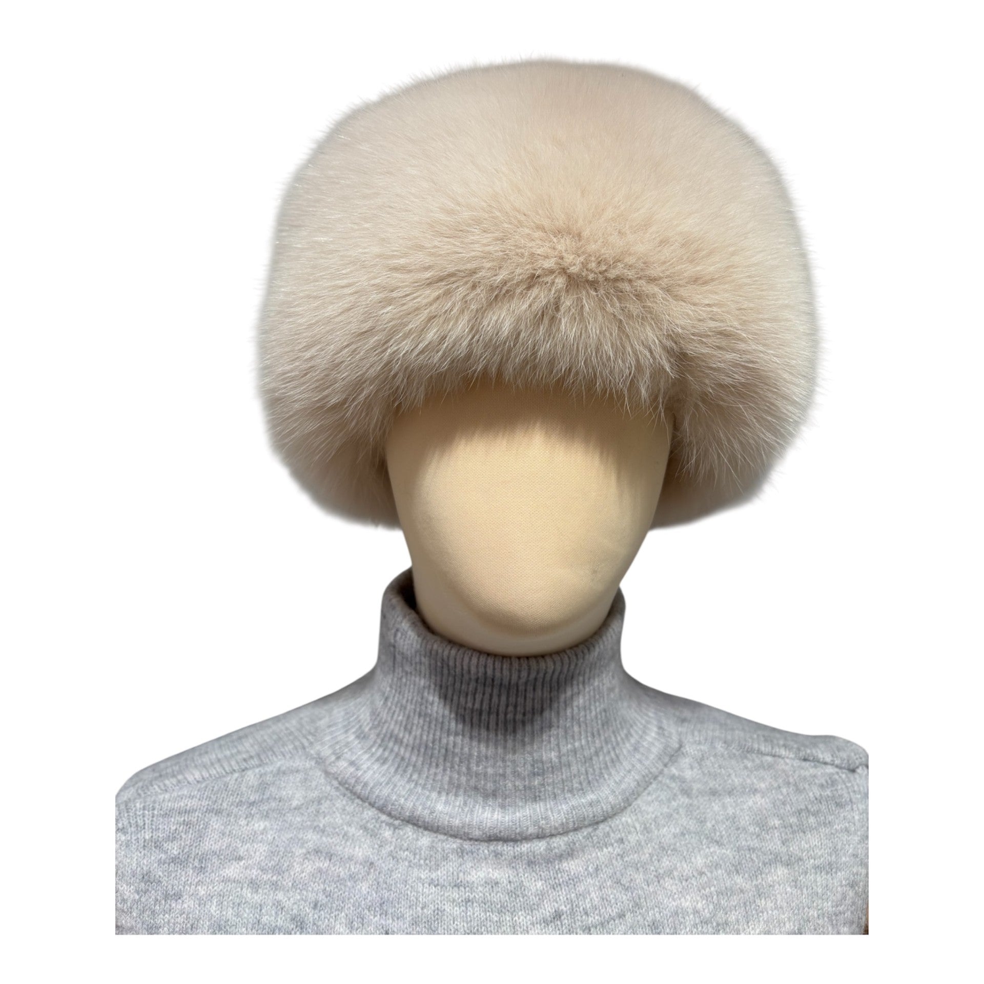 a fox fur hat made in FInland from real shadow fox fur skins sourced from Finnish fur farms 