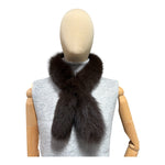 A short fox fur scarf in coffee brown color 