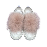 accessorize your sneakers with pink sneaker patches from real fox fur 