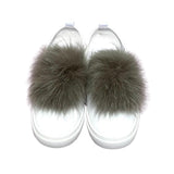 taupe colored fur sneakerpatches that can be used with your own sneakers 