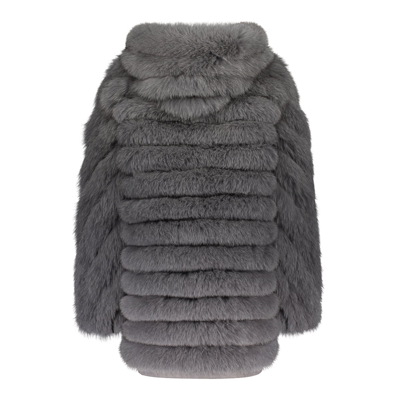 REVERSIBLE FUR COAT WITH SLEEVE DETAIL