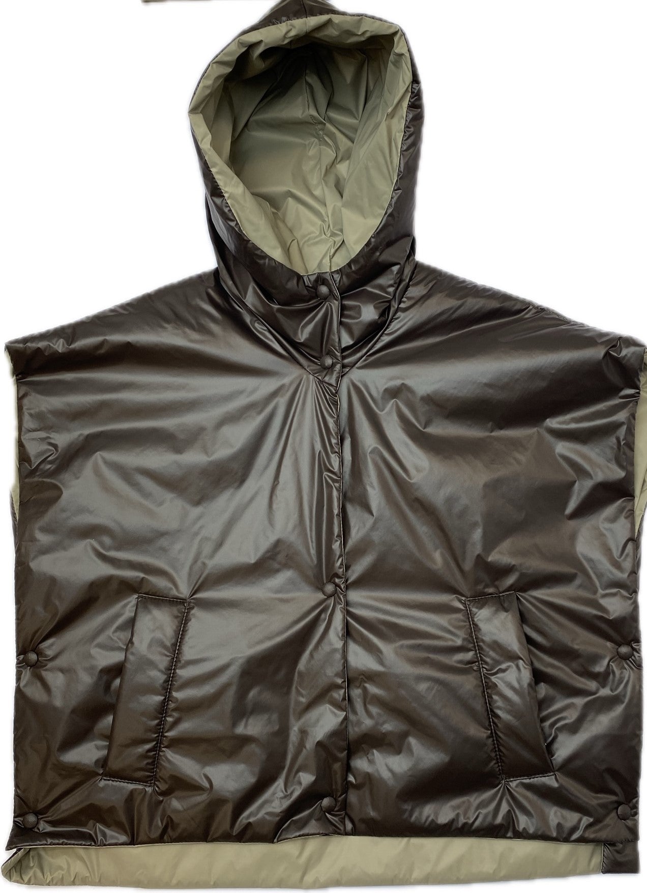 light padded gilet with hood 