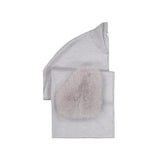Light grey merino vest with large fur pocket