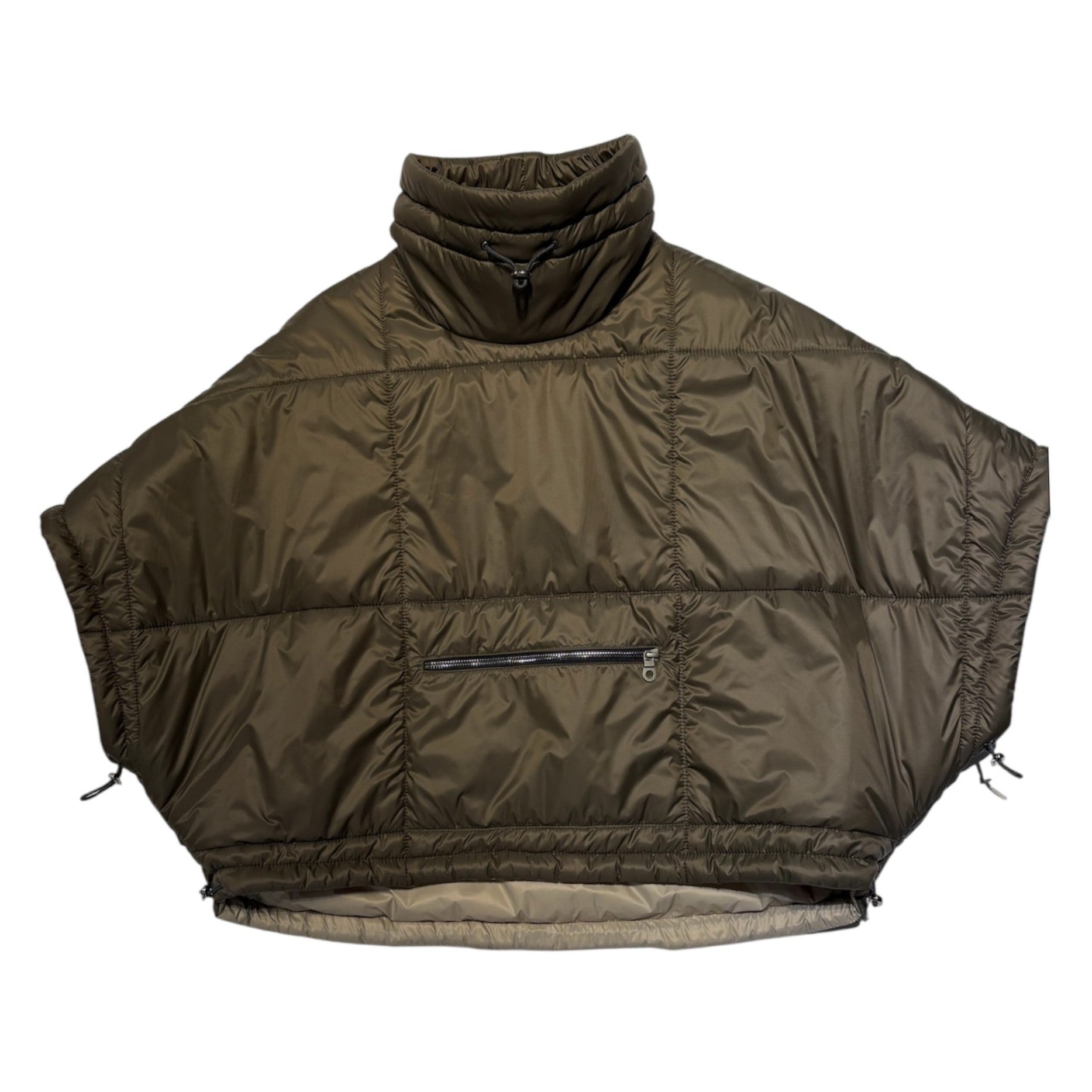 A Khaki color, light puffer anorak for Winter   