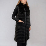 REVERSIBLE FUR VEST WITH COLLAR