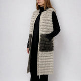 REVERSIBLE FUR VEST IN TWO COLORS