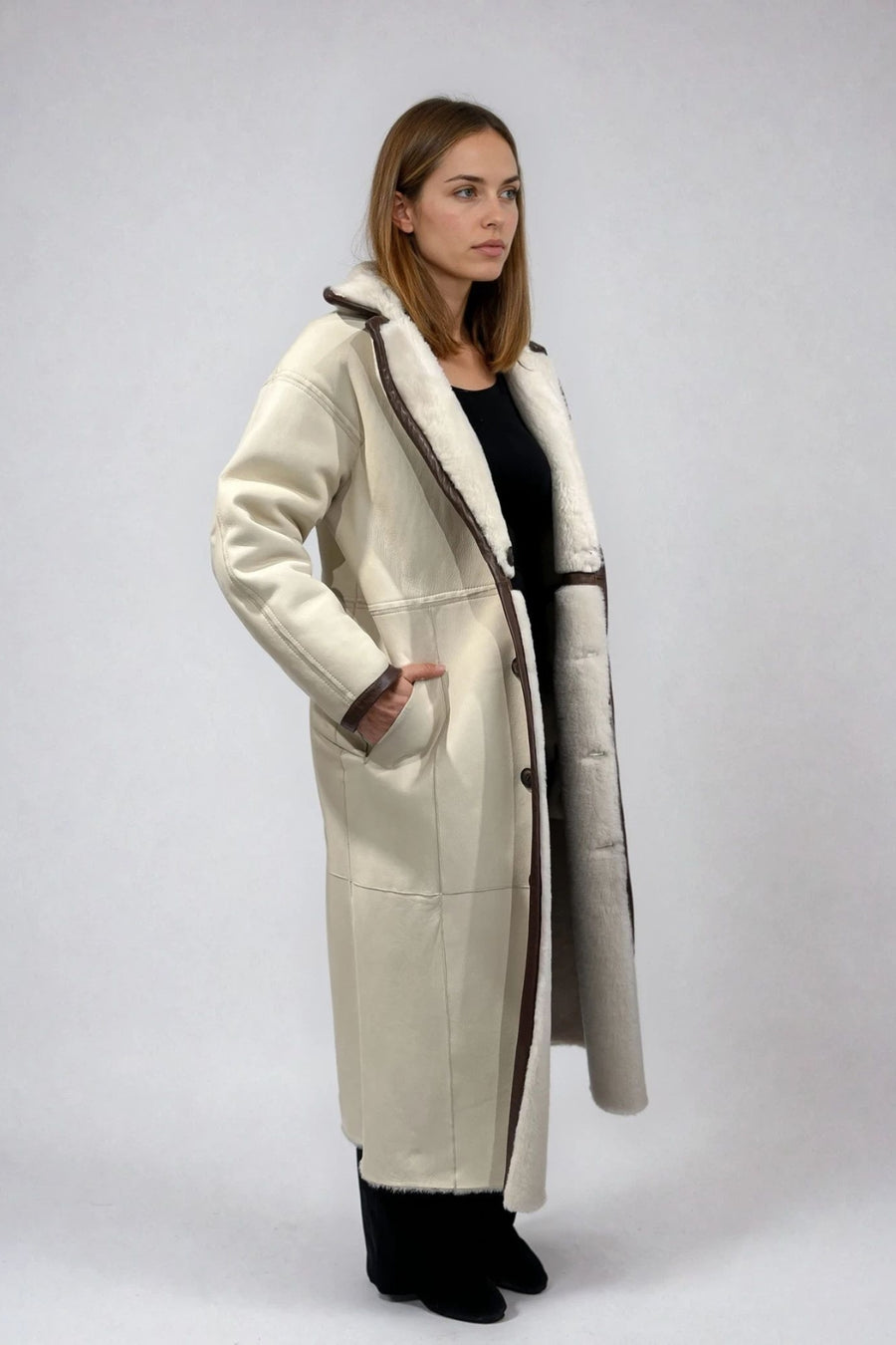 SHEARLING MAXI COAT