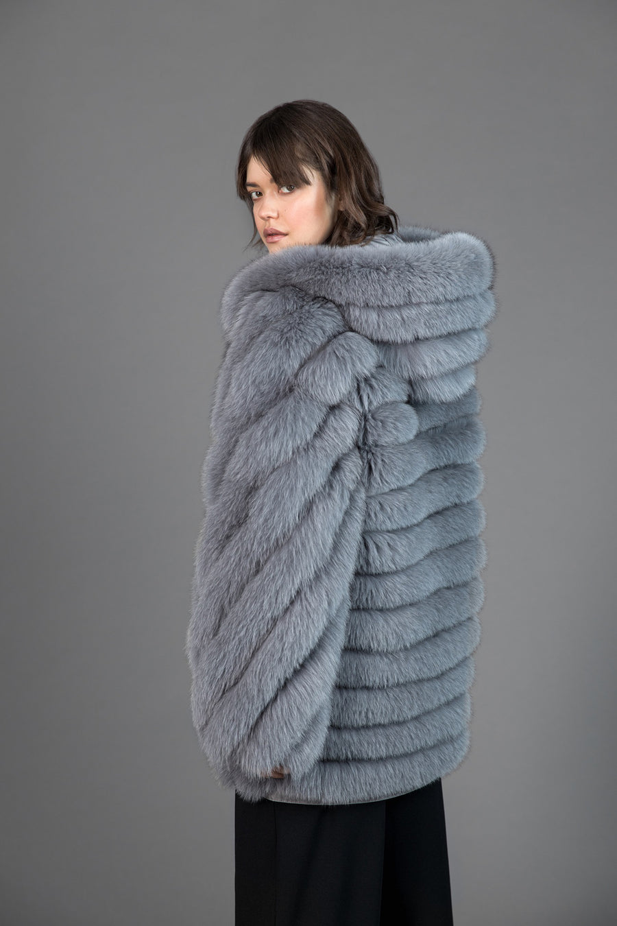 REVERSIBLE FUR COAT WITH SLEEVE DETAIL