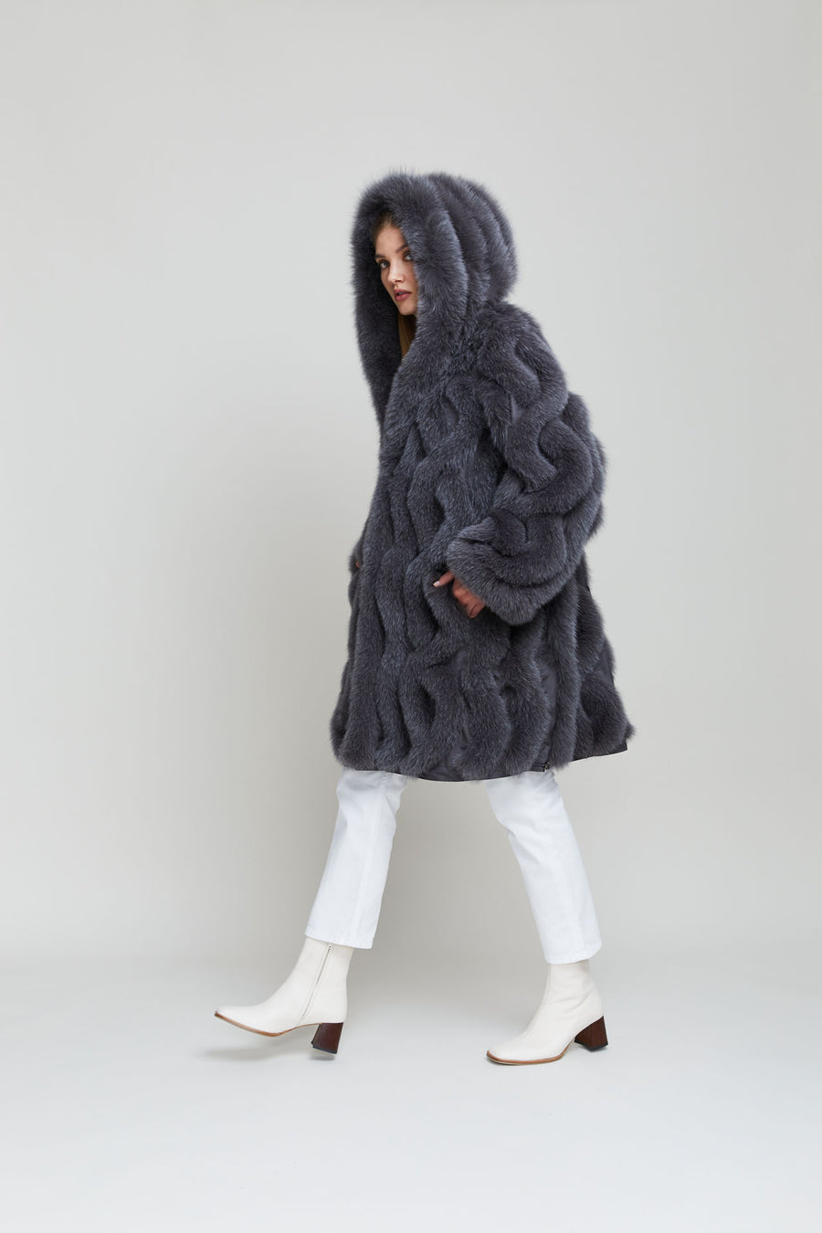 Women's fox fur coat